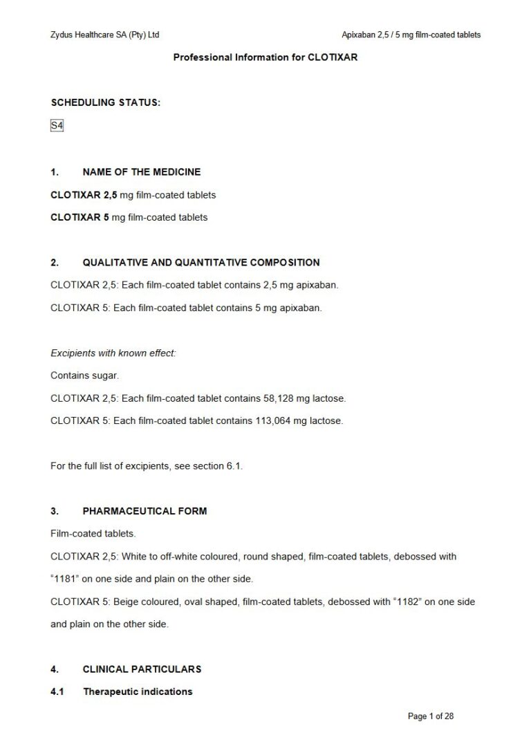 Clotixar 2,5 / 5 mg Film-coated tablets. package insert preview