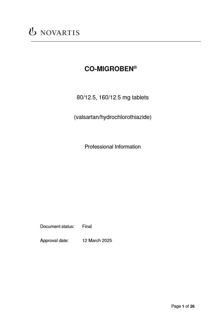 Co-Migroben 80/12.5, 160/12.5 mg FC tablets. package insert preview