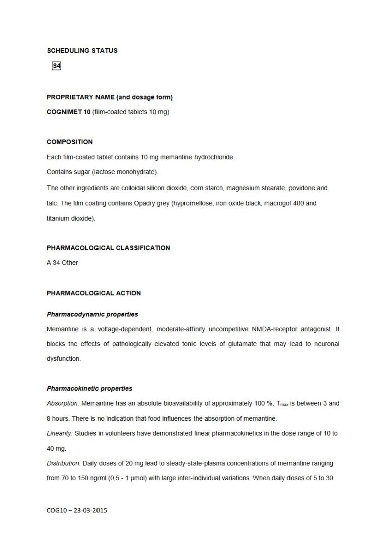 Cognimet 10 10 mg FC tablet package insert preview