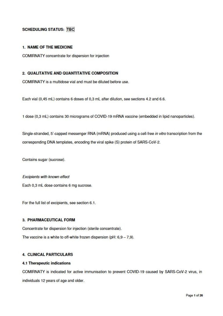 Cominarty 30.0 _g Concentrate for dispersion for injection package insert preview