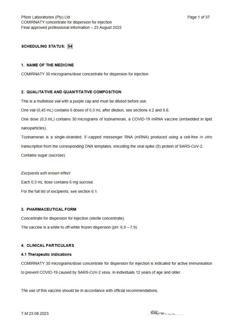 Comirnaty Concentrate For Dispersion For 0,3 mL Injection package insert preview