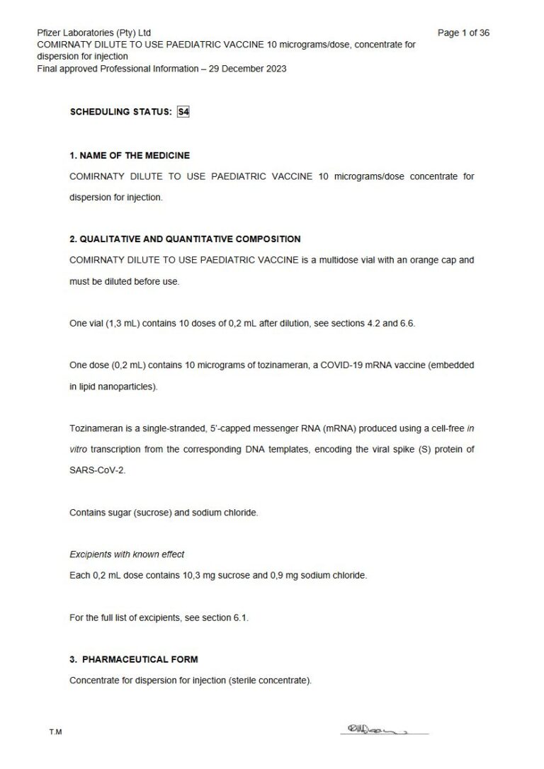 Comirnaty Dilute To Use Paediatric Vaccine 10 micrograms package insert preview
