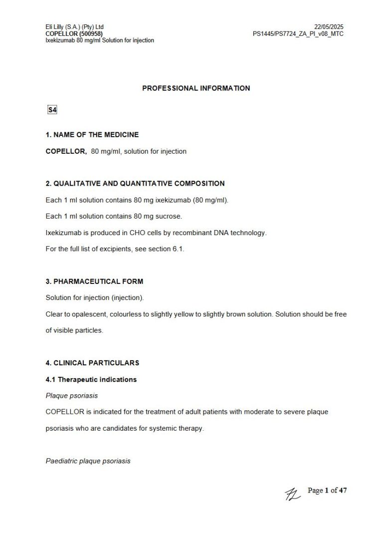 Copellor 80 mg/ml Solution for injection package insert preview