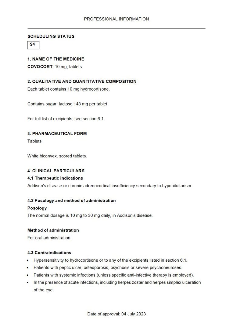 Covocort 10 mg Tablets package insert preview
