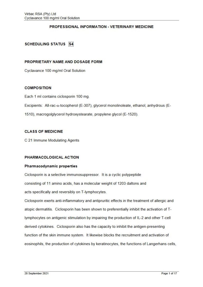 Cyclavance 100 mg Oral solution package insert preview