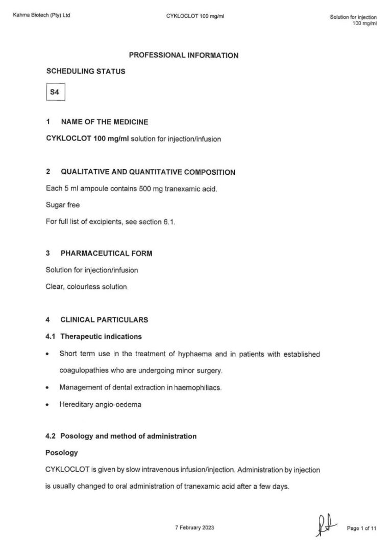 Cykloclot 100 Mg Tablets package insert preview