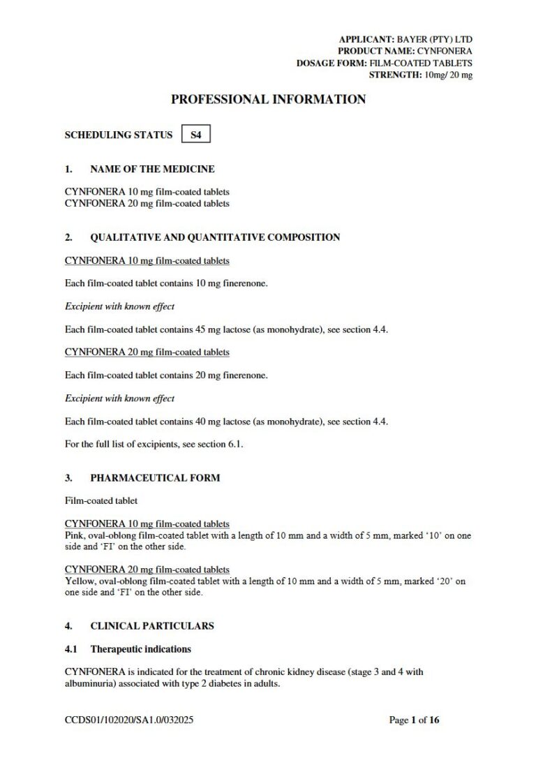 Cynfonera 10 Mg/20 Mg Film-Coated Tablets package insert preview
