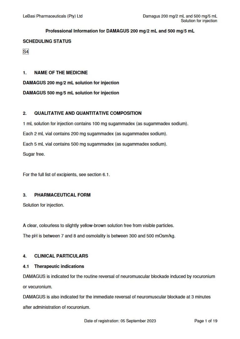 Damagus 200 Mg/2 Ml/500 Mg/5 Ml Solution package insert preview