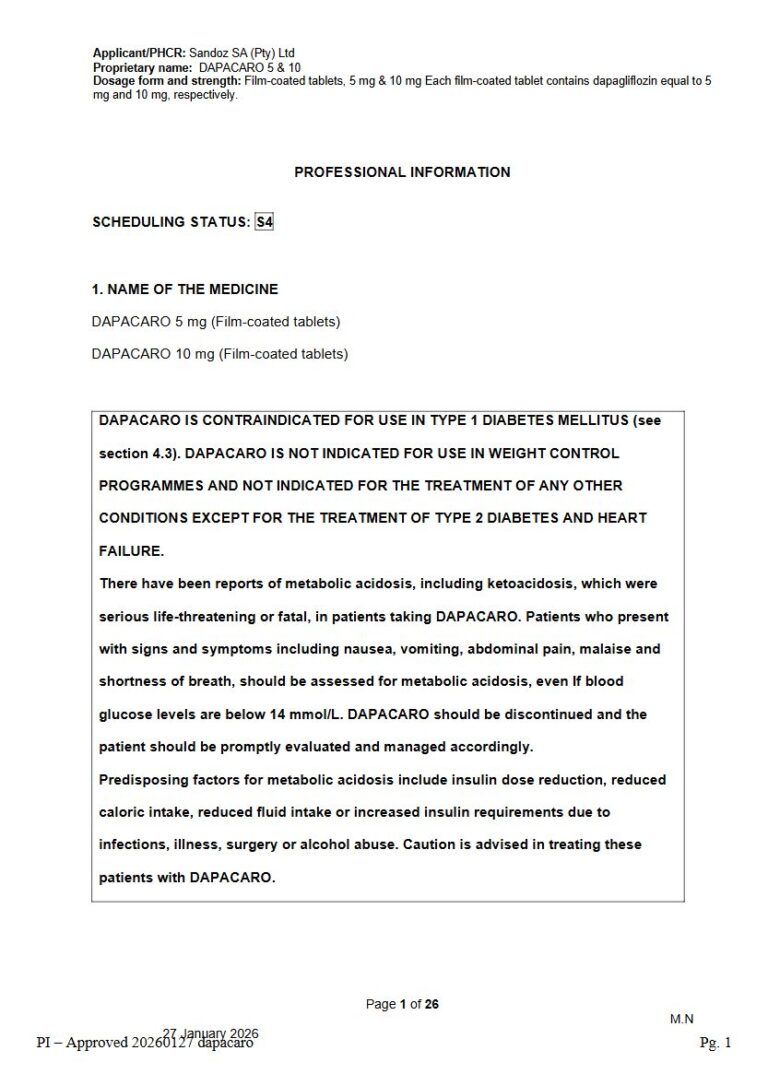 Dapacaro 5 Mg/10 Mg Film-Coated Tablets package insert preview