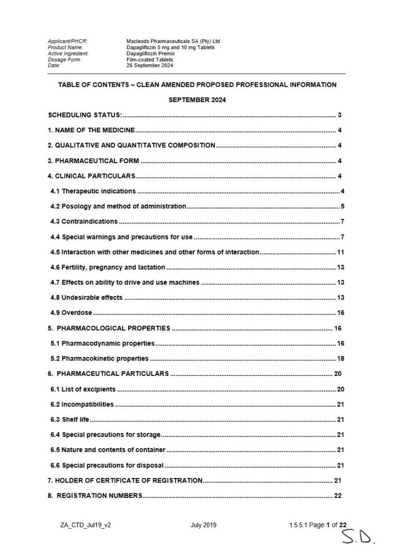 Dapagliflozin 5 Mg/10 Mg/200 mg/350 mg Film-Coated Tablets package insert preview
