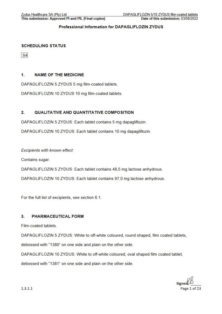 Dapagliflozin 5 mg/10 mg Tablets package insert preview