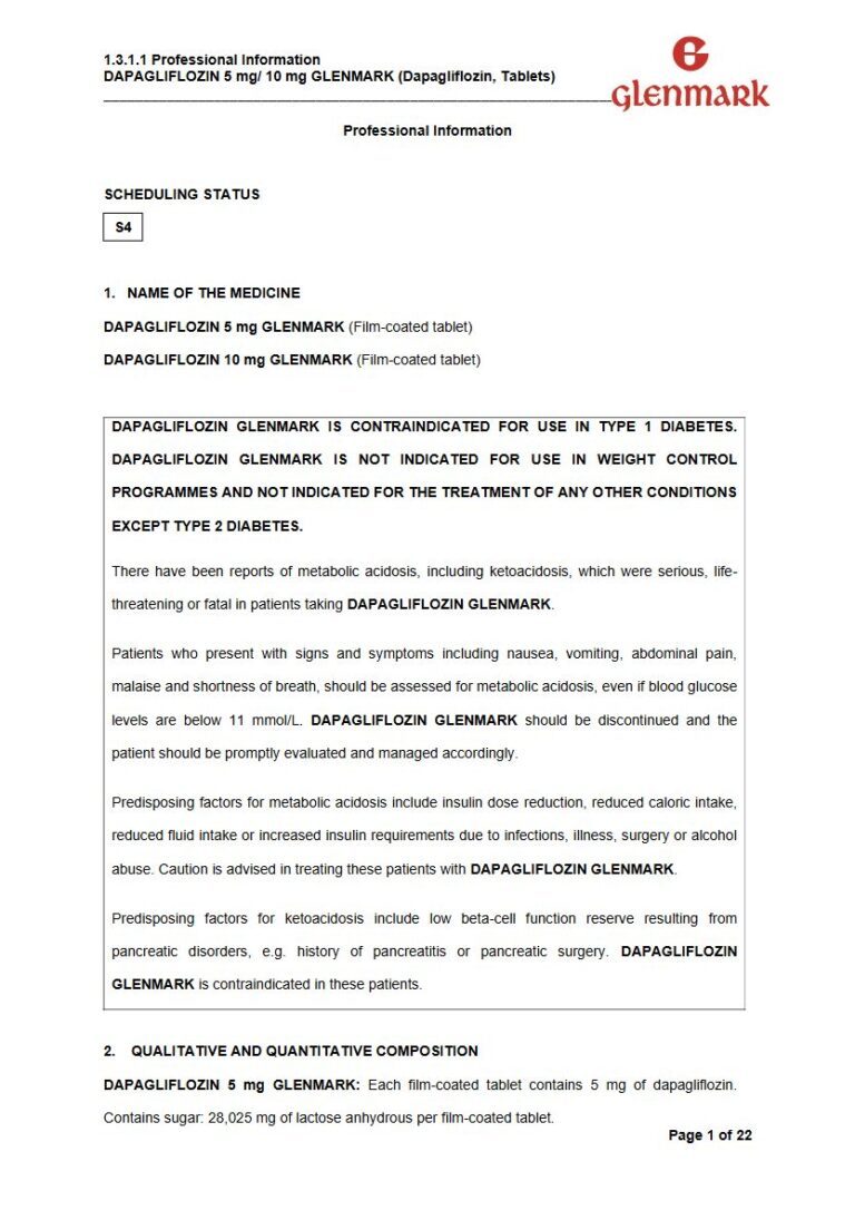 Dapagliflozin 5 Mg/10 Mg Tablets package insert preview