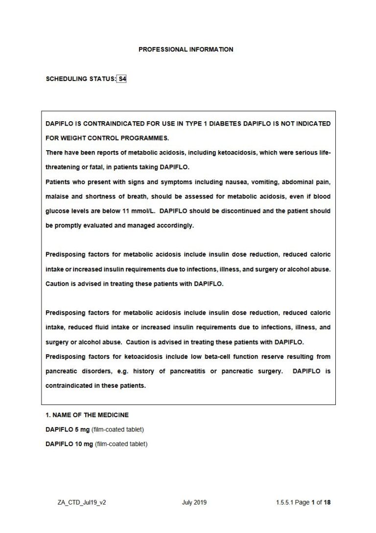 Dapiflo 5mg,10 mg FC tablets package insert preview