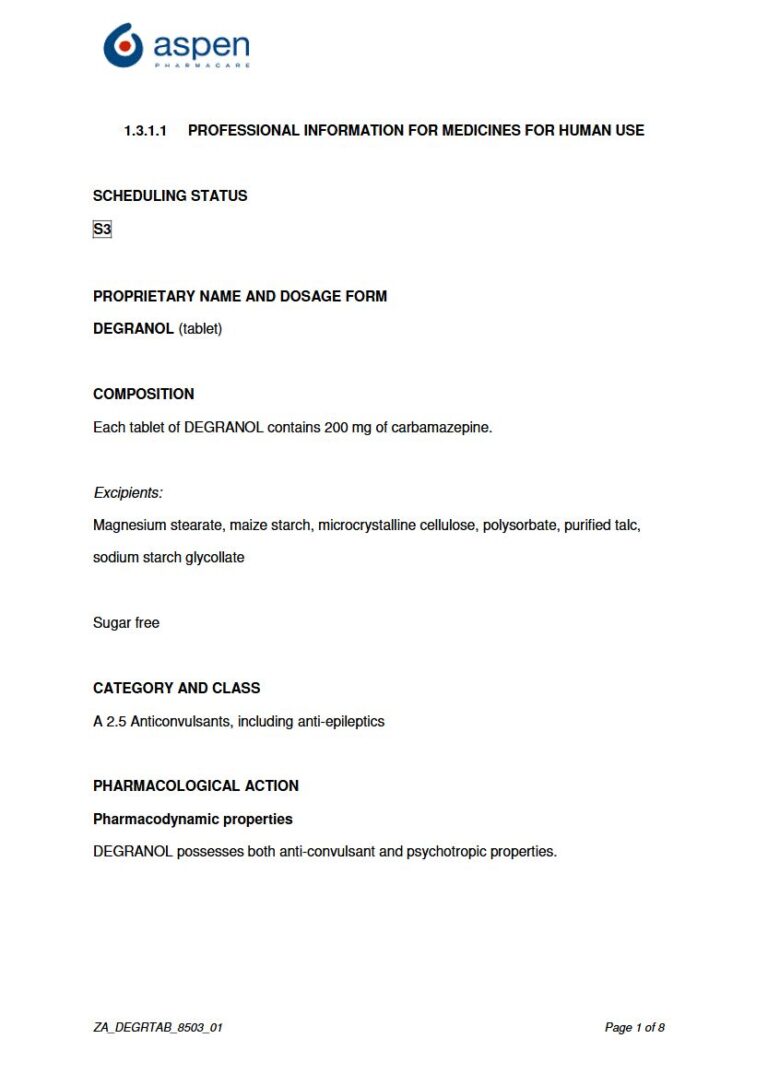 Degranol 700mg Tablet package insert preview