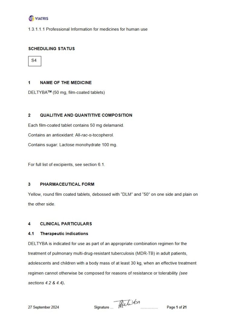 Deltybatm 50 mg FC tablets package insert preview