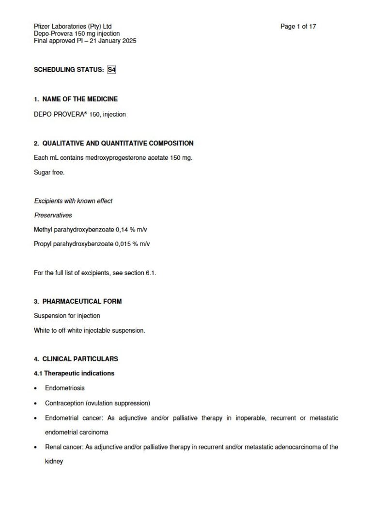 Depo-Provera_ 150 mg Suspension for injection package insert preview