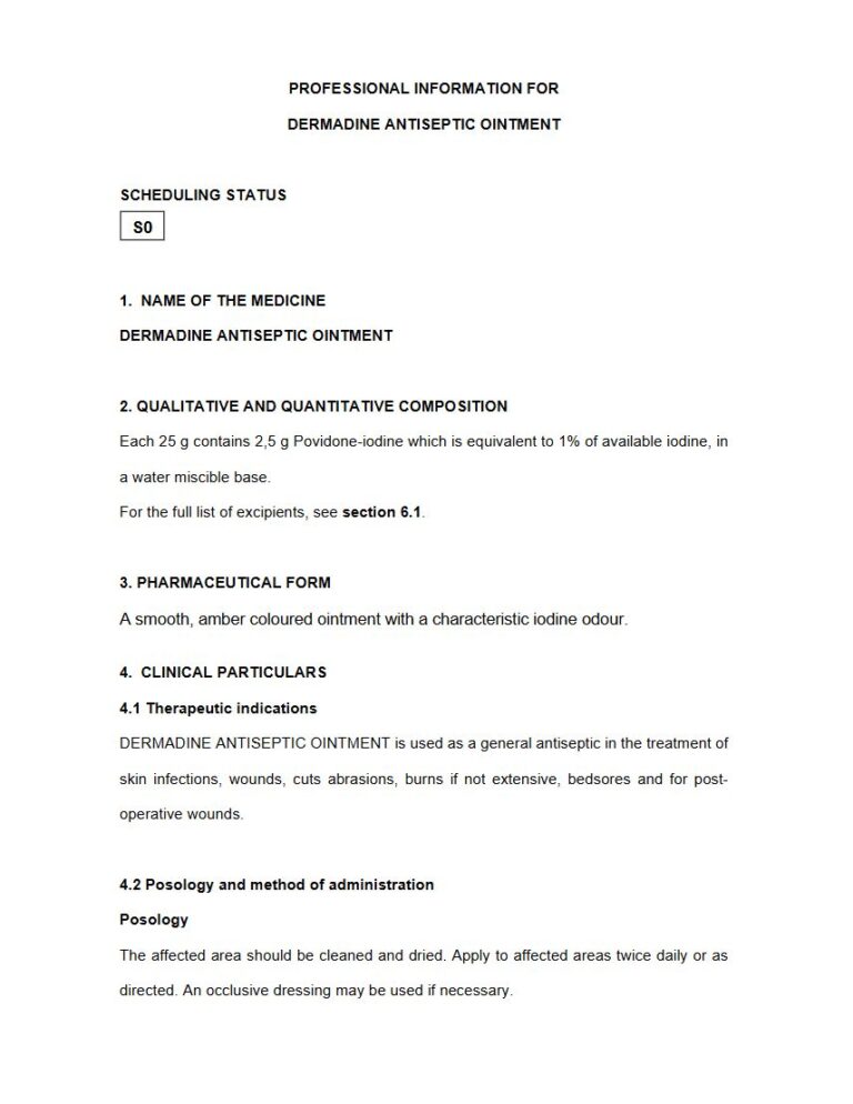 Dermadine Antiseptic Ointment 25 g OINTMENT package insert preview