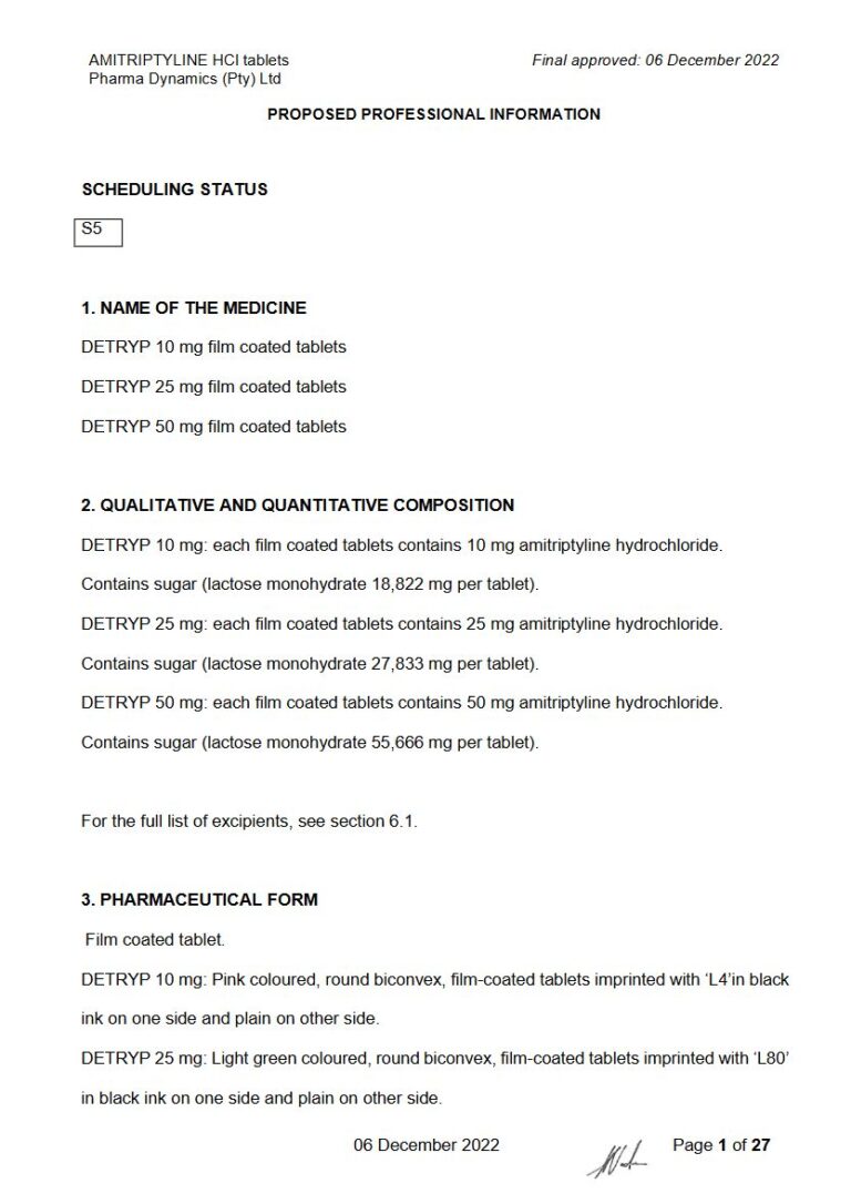 Detryp 50 Mg/10 mg/25 mg Tablets package insert preview