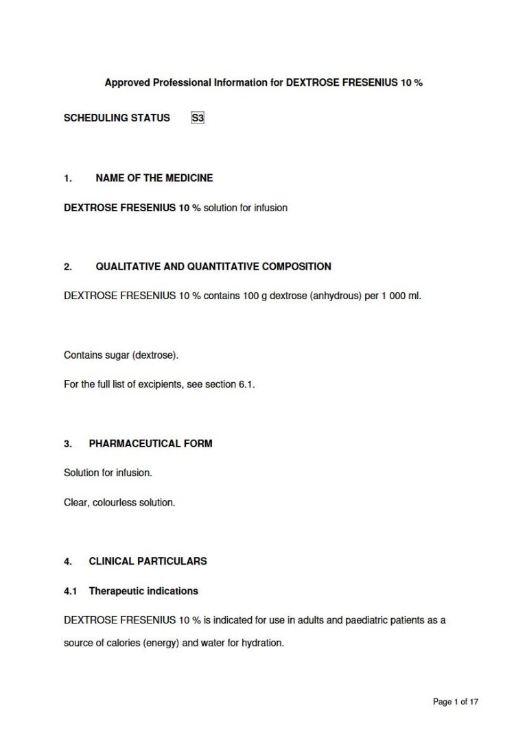 Dextrose Fresenius 10 % 100 g Solution for infusion. package insert preview