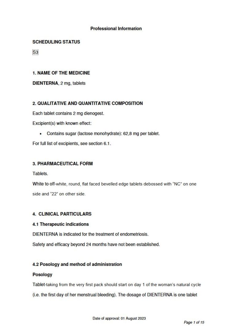 Dienterna 2 2 mg Tablet package insert preview