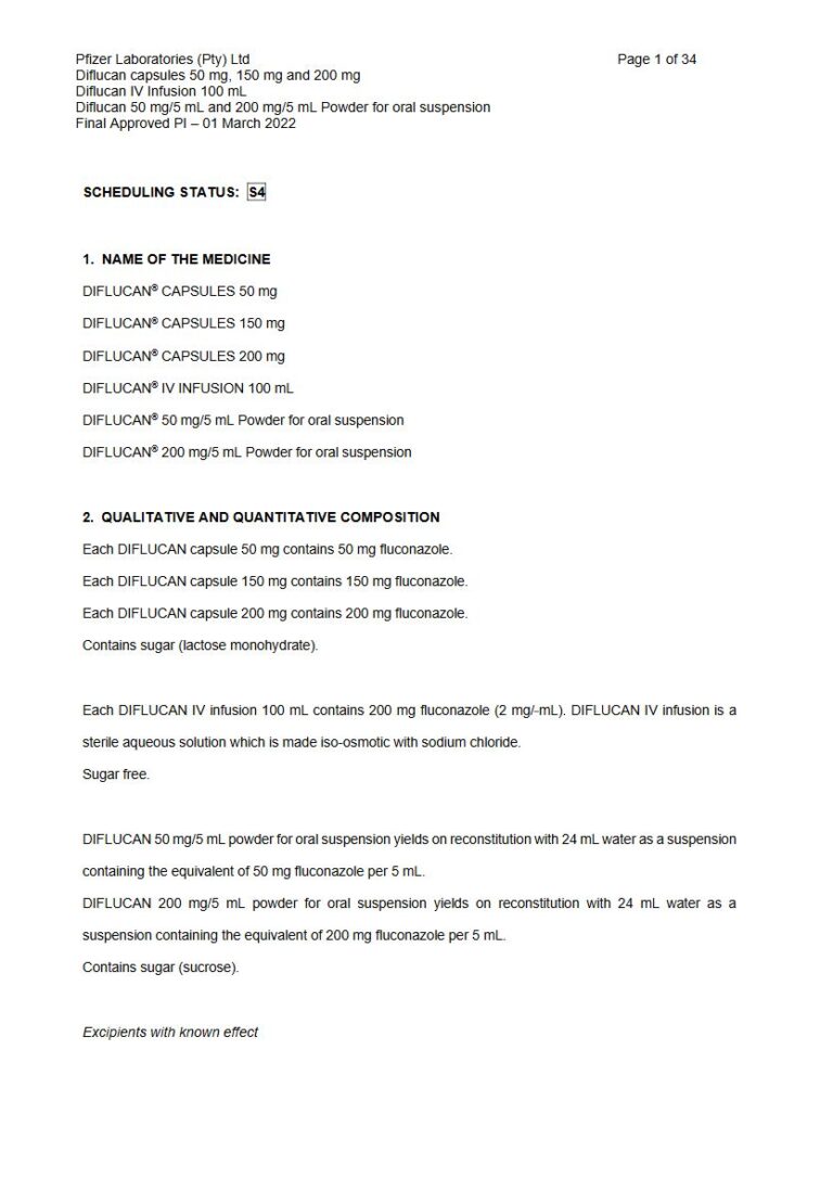 Diflucan 50 Mg/5 Ml/200 Mg Oral Suspension package insert preview