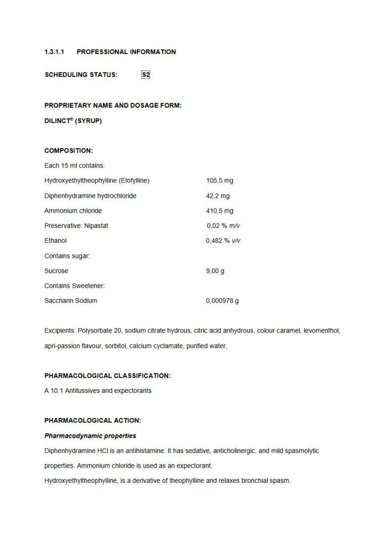 Dilinct (Syrup) 15 ml SYRUP package insert preview