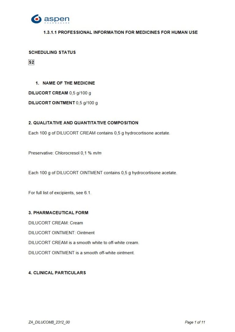 Dilucort 0,5 g/100 g Cream package insert preview