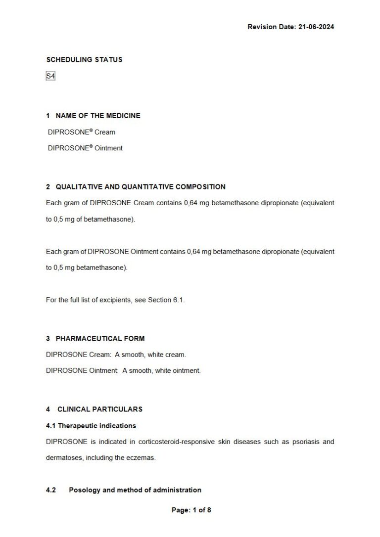 Diprosone 0,64 mg Cream package insert preview