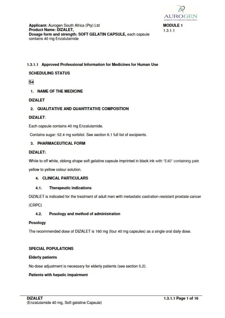 Dizalet 40mg Capsules package insert preview