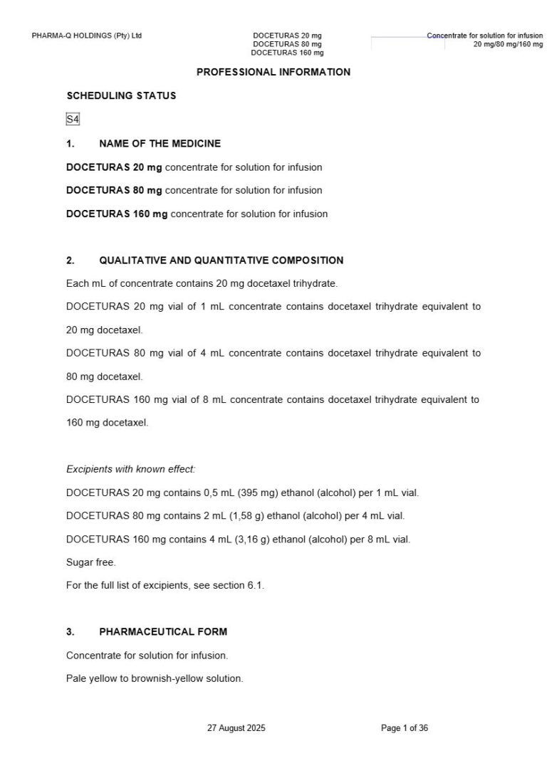 Doceturas 160 Mg Solution package insert preview