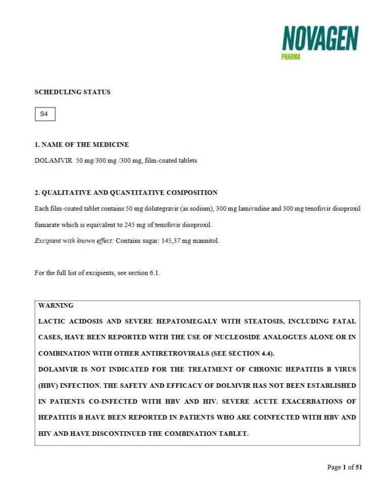 Dolamvir 50 mg/300 mg Tablets package insert preview
