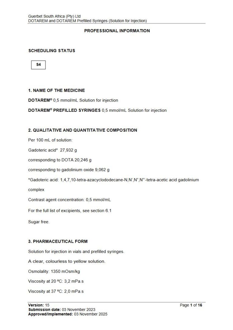 Dotarem And Dotarem Prefilled Syringes Solution package insert preview