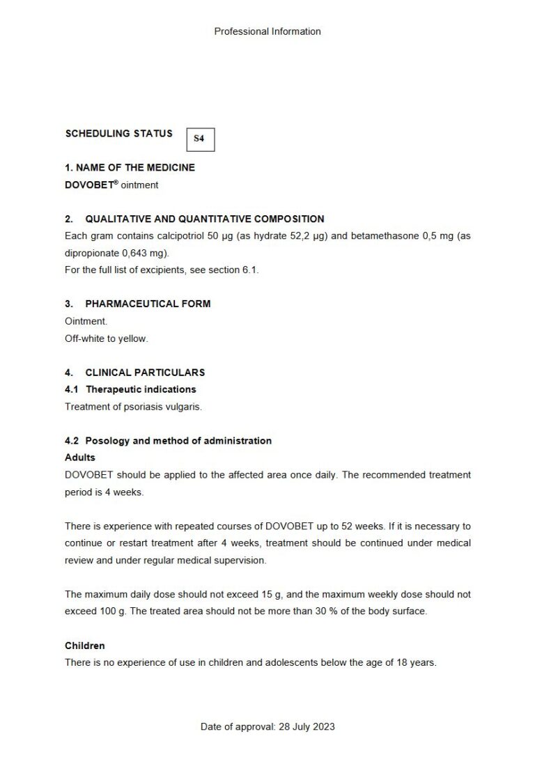 Dovobet 50 μg Ointment. package insert preview