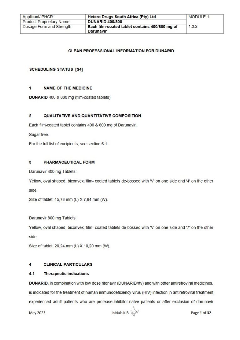 Dunarid 400 & 800 400 mg, 800 mg Tablet package insert preview