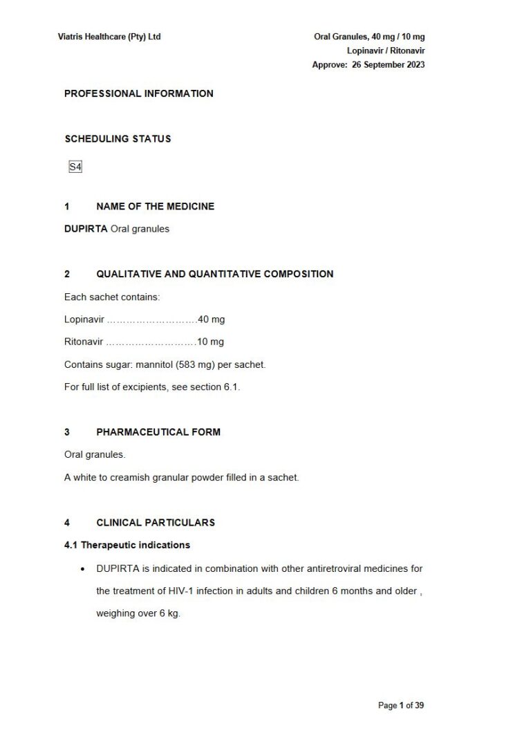 Dupirta 40 mg, 10 mg Oral Granules package insert preview