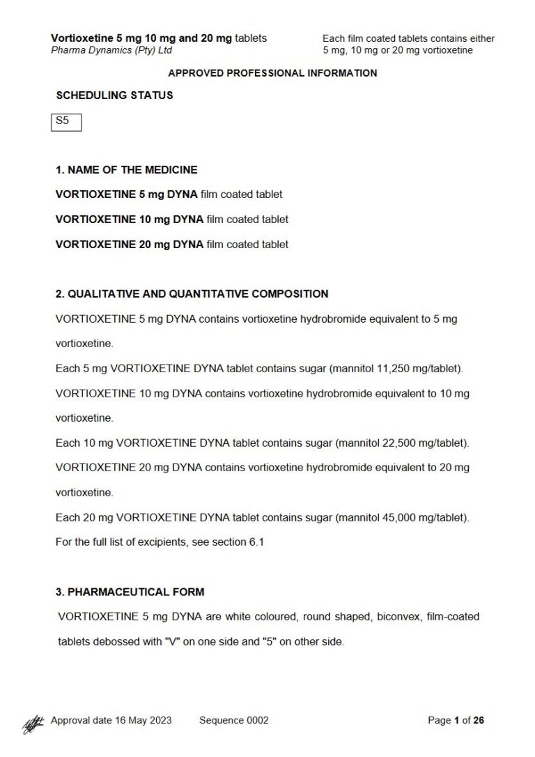 Dyna Vortioxetine Tablet package insert preview