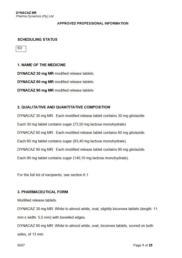 Dynacaz Mr 30 mg, 60 mg, 90 mg MR tablets. package insert preview