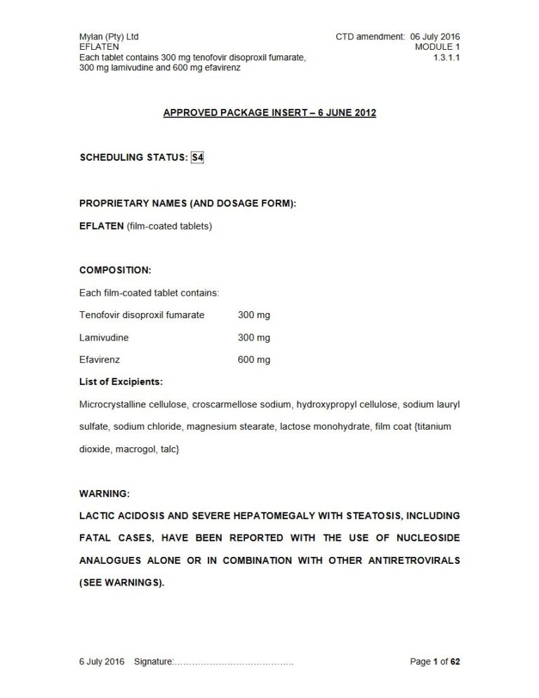 Eflaten 300 mg/600 mg Tablets package insert preview
