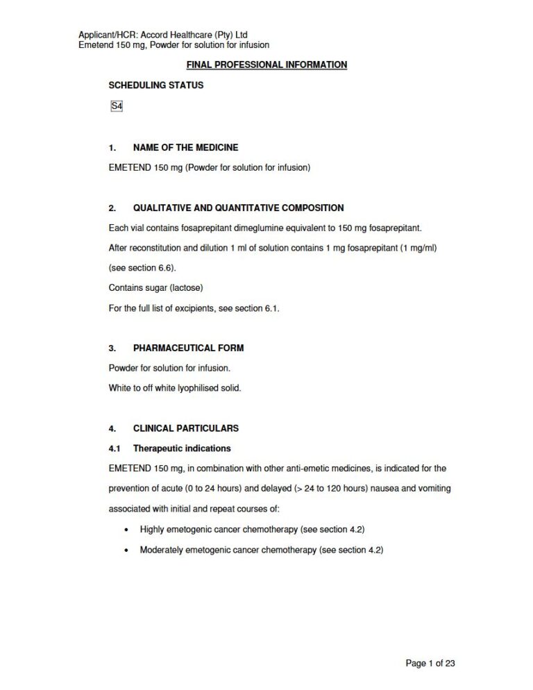 Emetend 150 Mg Solution package insert preview