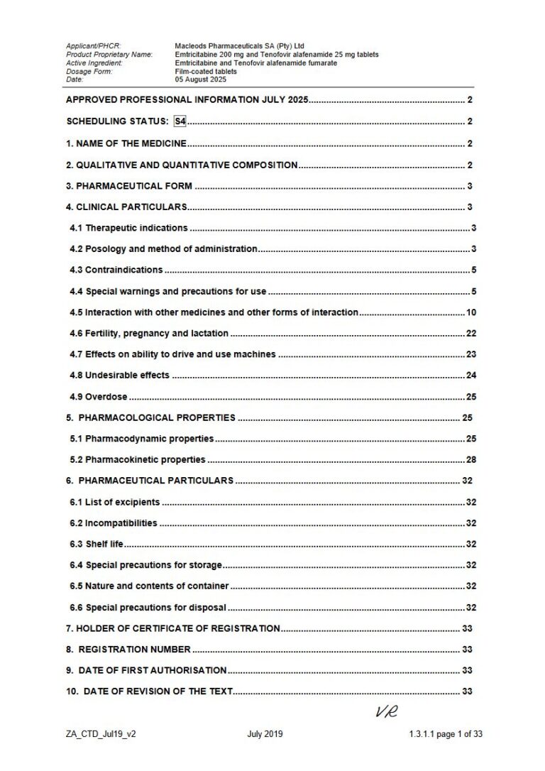 Emtritaf 200/25 200 /25 mg FC tablets package insert preview