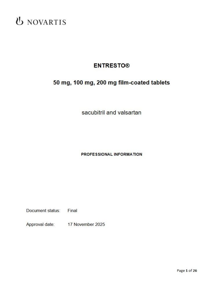 Entresto 50 mg, 100 mg, 200 mg FC tablets package insert preview