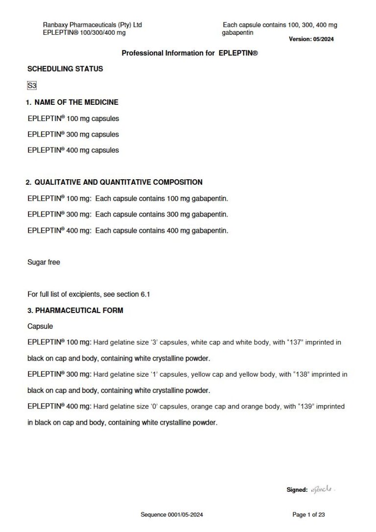 Epleptin 100, 300, 400 mg Capsule package insert preview