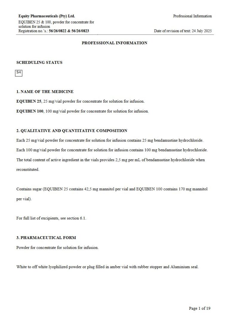 Equiben 25 mg/100 mg Solution package insert preview