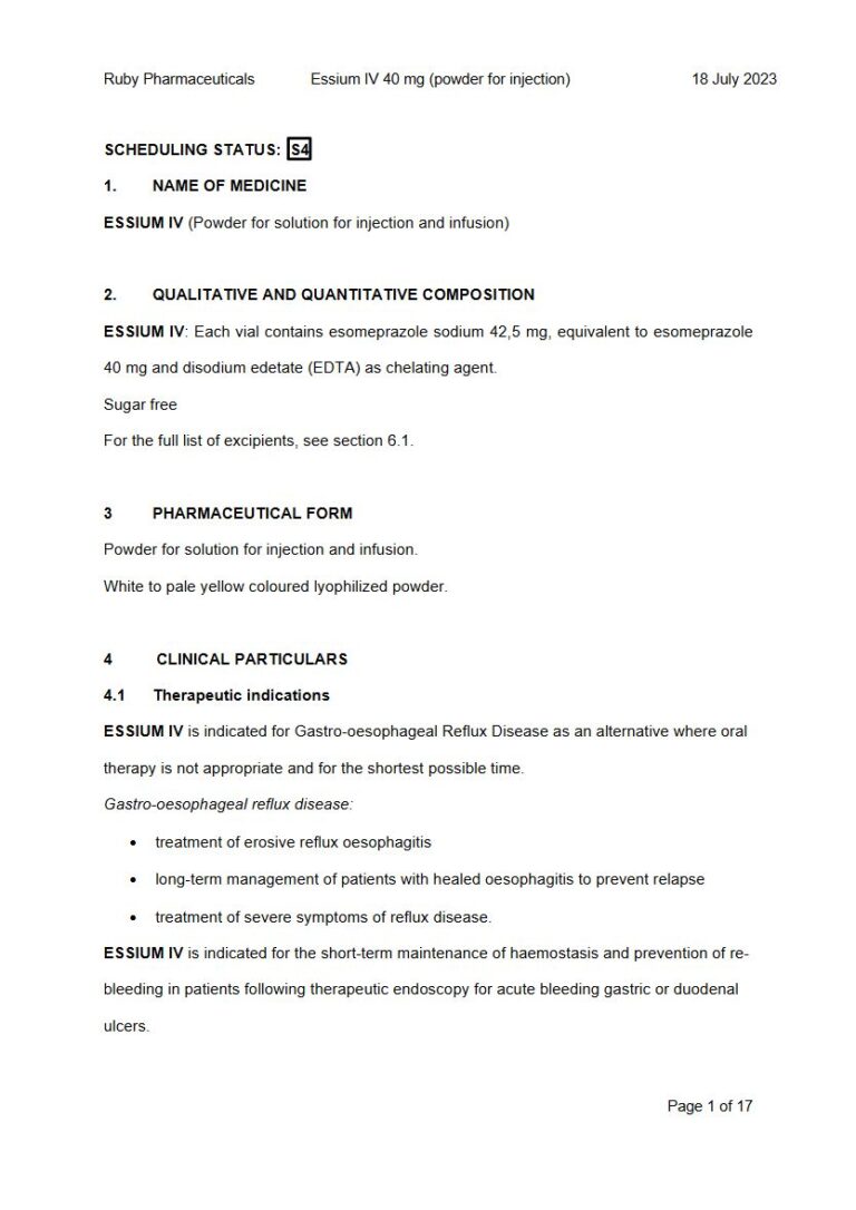 Essium Iv 40 mg Powder for injection package insert preview