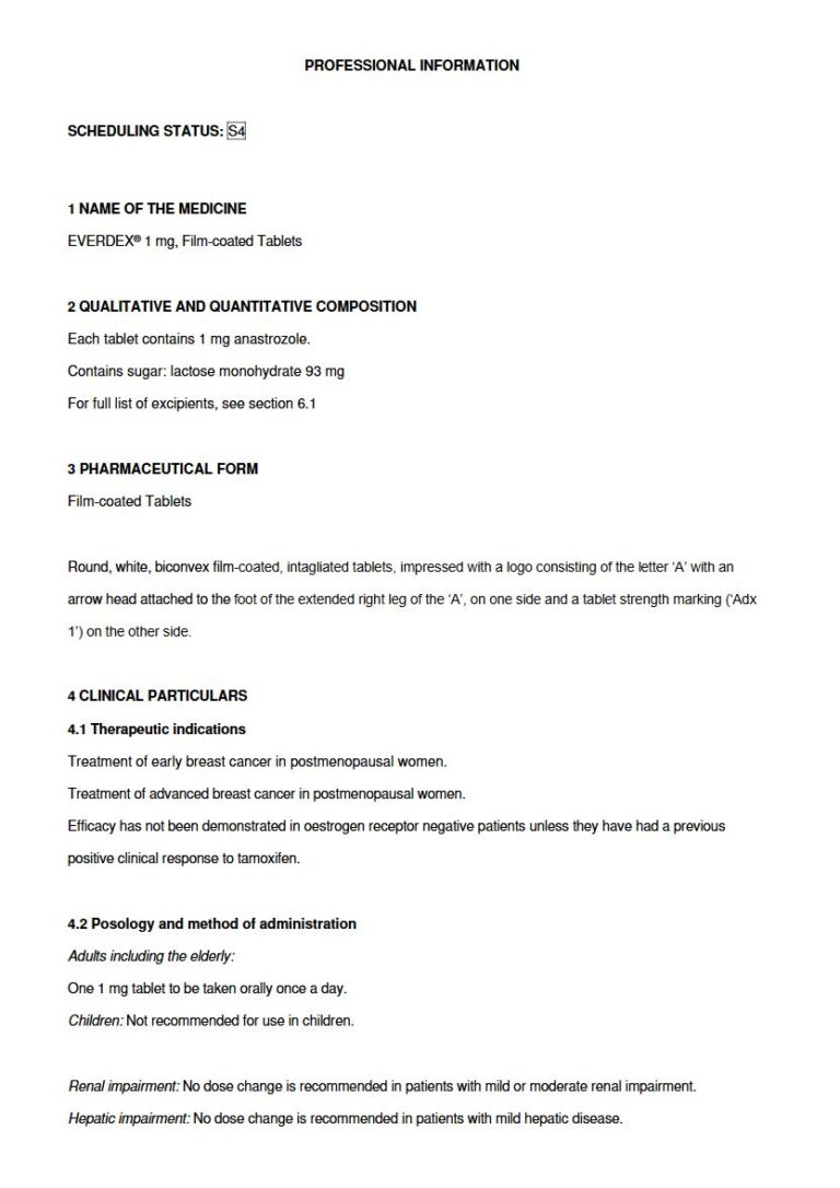 Everdexâ 1 Mg Film-Coated Tablets package insert preview