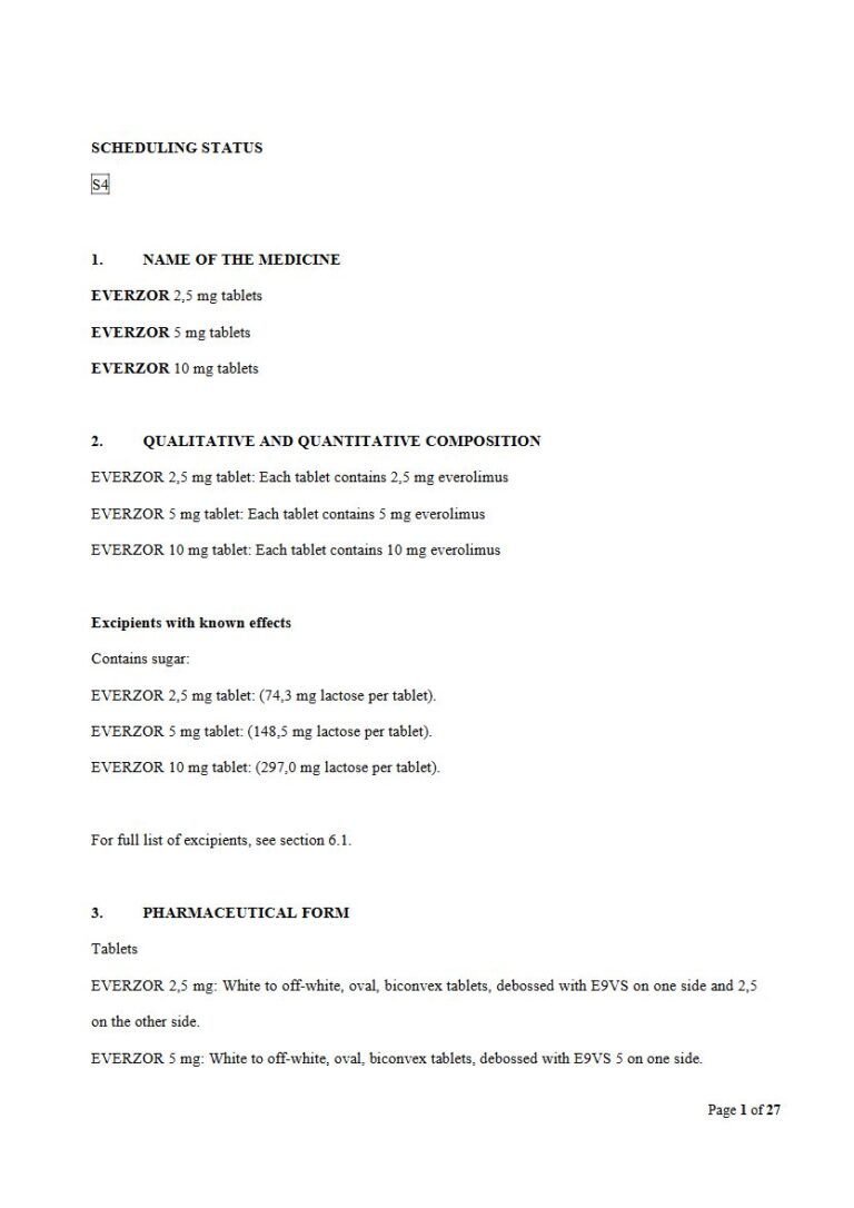 Everzor 2.5 mg/5 mg/10 mg Tablets package insert preview