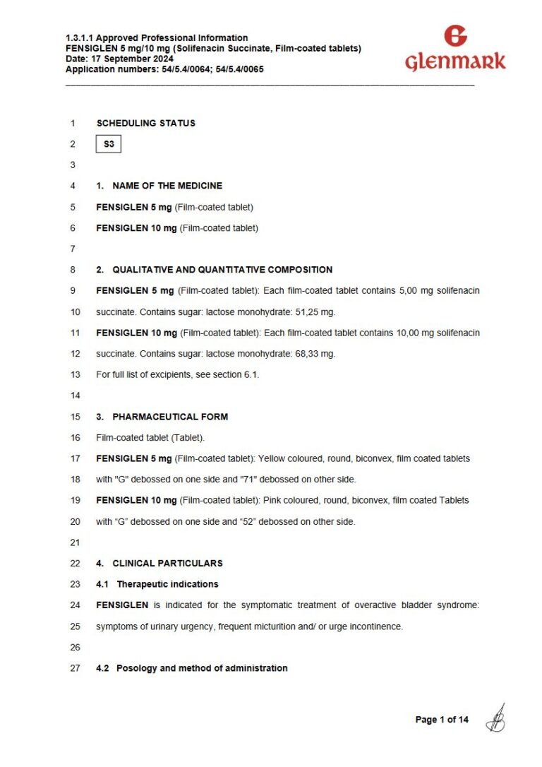 Fensiglen 5 Mg/10 Mg Tablets package insert preview