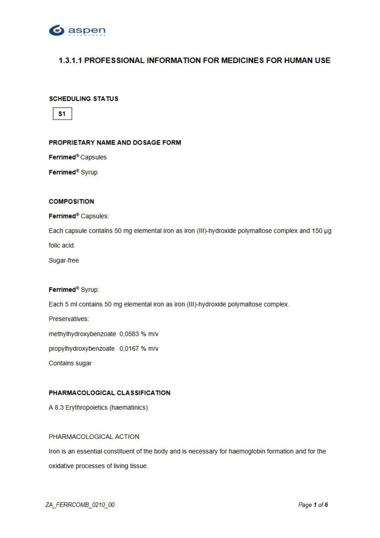 Ferrimed 50 mg Capsules package insert preview
