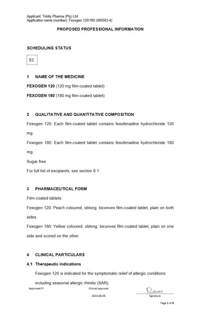 Fexogen 120mg/180mg FC tablets package insert preview