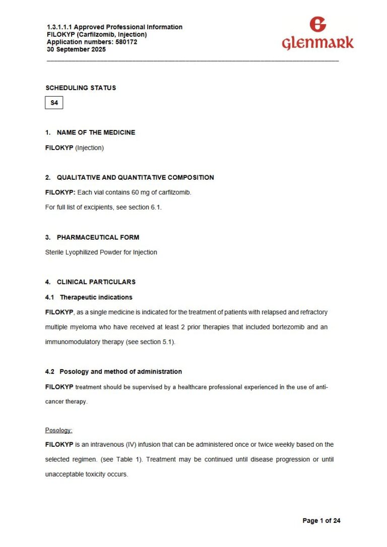 Filokyp 60 mg Injection package insert preview
